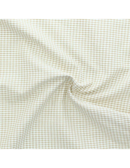 Vichy-Stoff mit kleinen Karos - Beige