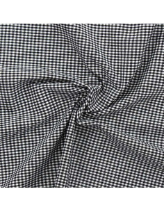 Vichy-Stoff mit kleinen Karos - Schwarz