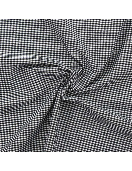 Vichy-Stoff mit kleinen Karos - Schwarz