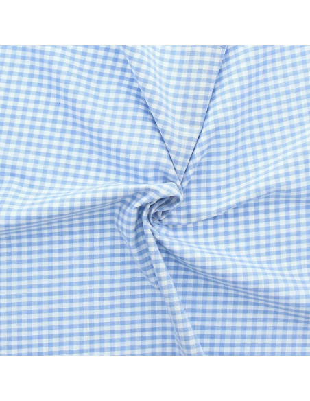 Vichy-Stoff mit großen Karos - Hellblau