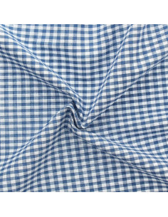 Vichy-Stoff mit großen Karos - Jeansblau