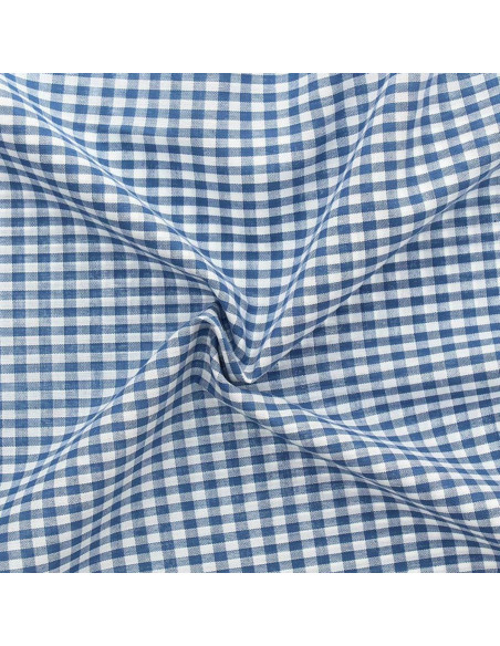 Vichy-Stoff mit großen Karos - Jeansblau