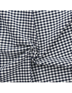 Vichy-Stoff mit großen Karos - Marineblau