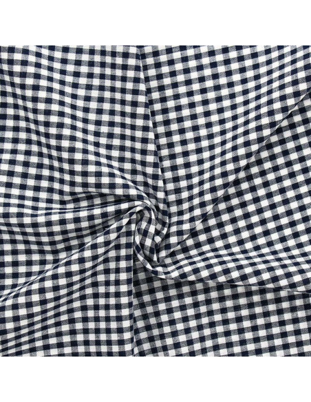 Vichy-Stoff mit großen Karos - Marineblau