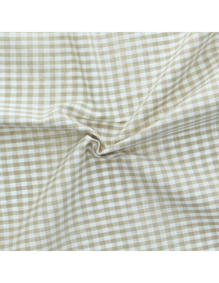 Vichy-Stoff große Karos - Beige
