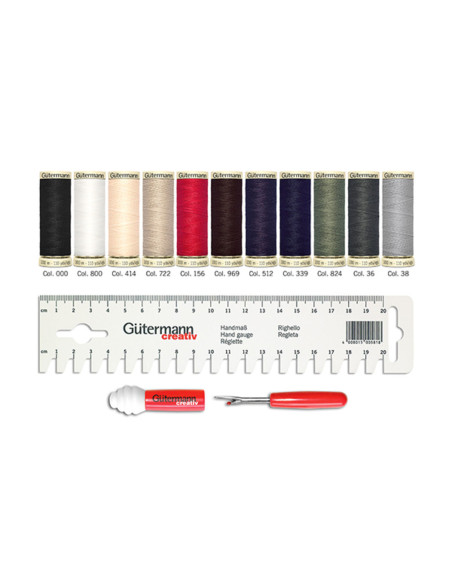 Set mit 11 Gütermann Nähfäden + Zubehör