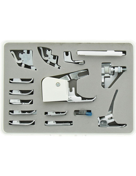 Set mit 15 Nähfüßen für Nähmaschinen