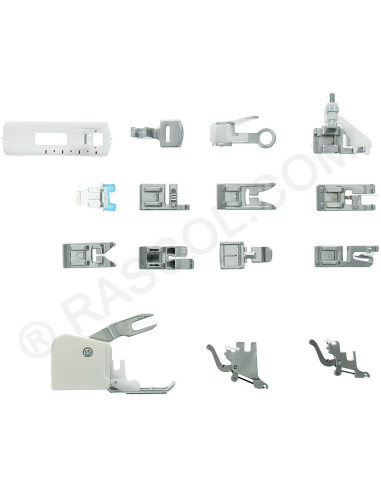 Set mit 15 Nähfüßen für Nähmaschinen