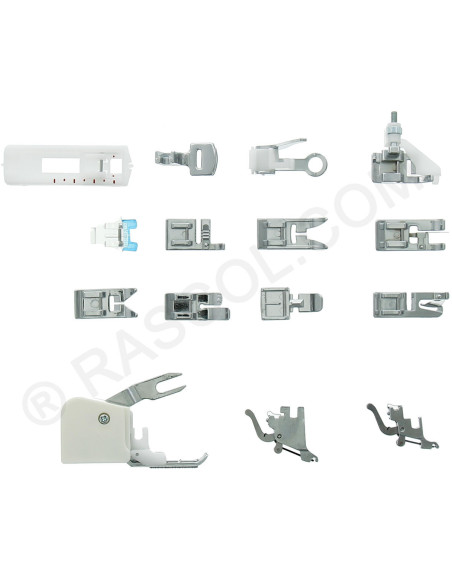 Set mit 15 Nähfüßen für Nähmaschinen