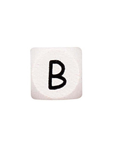 Perlen Buchstabenwürfel aus weißem Holz 2