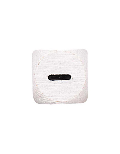 Perle lettre alphabet cube en bois blanc