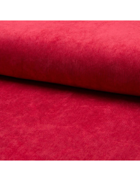 Millefaser-Samtstoff - Rot
