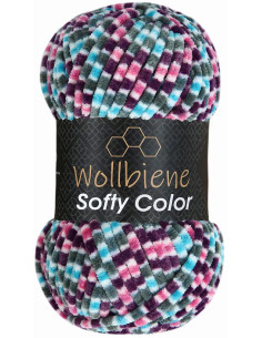 Mehrfarbiger Chenille-Garn Softy Color Wollbiene 2