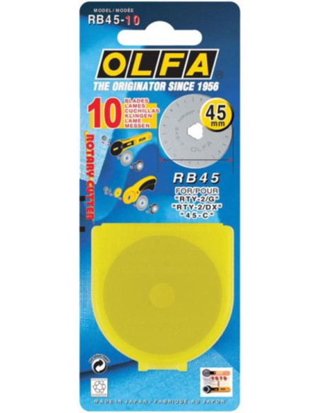10 Ersatzklingen für Olfa Cutter - 45 mm