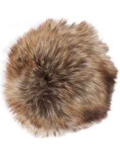 Kunstfellbommel 10 cm - Premium Braun