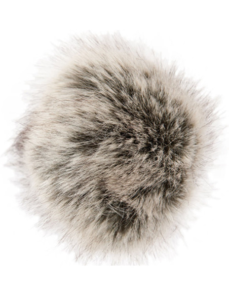 Kunstfell-Bommel 10 cm - Premium Beige und Schwarz