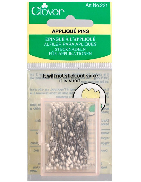 Schachtel mit 150 Stecknadeln für Clover Applikationen