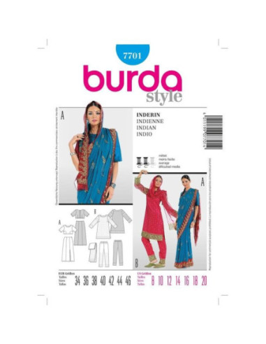 Indischer Schnittmuster - Burda 7701
