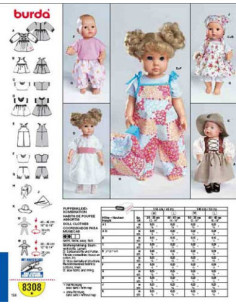 Passende Puppenkleider-Schnittmuster - Burda 8308