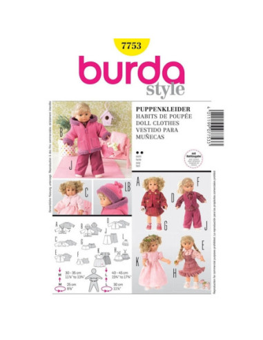 Puppenkleider-Schnittmuster - Burda 7753