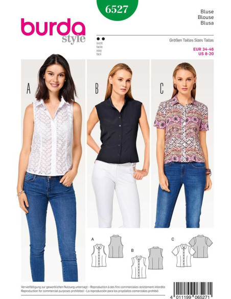 Blusenmuster - Burda 6527