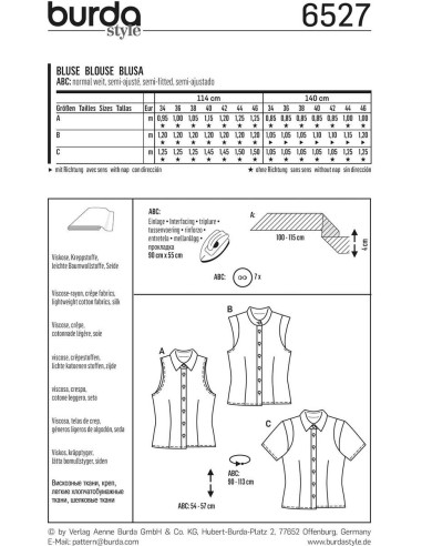 Blusenmuster - Burda 6527