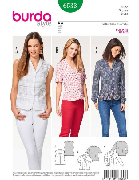 Blusenmuster - Burda 6533