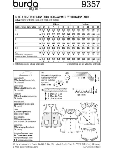 Kleid- und Hosenschnittmuster - Burda 9357