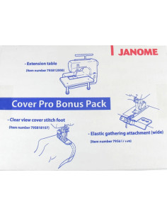 Erweiterungstisch-Set, Fuß für Coverstich-Saum und elastischer Führungsfuß Janome