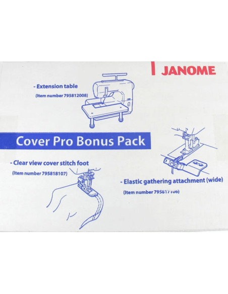 Erweiterungstisch-Set, Fuß für Coverstich-Saum und elastischer Führungsfuß Janome