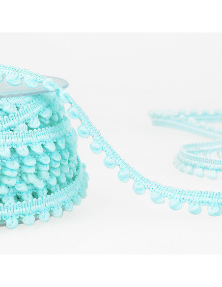 Mini-Pompons-Borte - Himmelblau