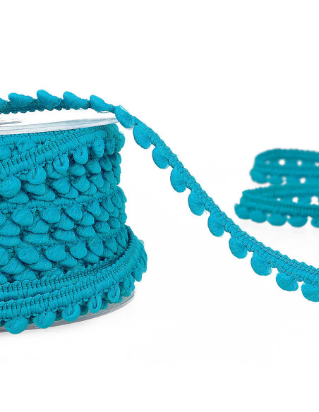 Mini-Pompon-Borte - Türkisblau