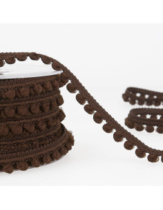 Mini-Pompons-Borte - Braun