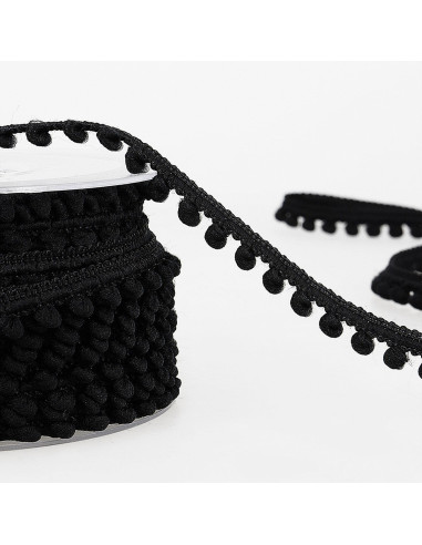 Mini-Pompon-Borte - Schwarz