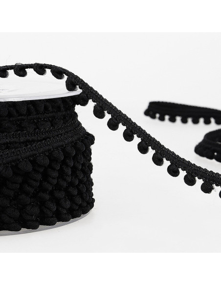 Mini-Pompon-Borte - Schwarz
