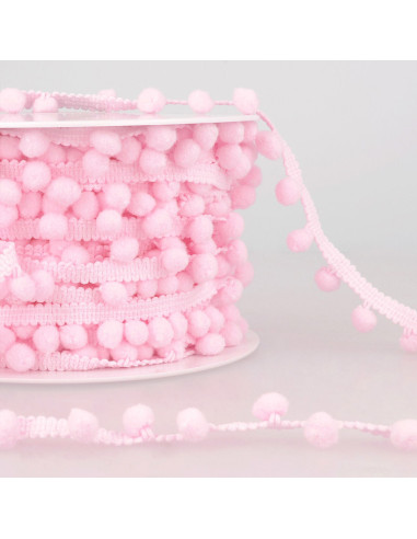 Große Pompons-Borte - Rosa