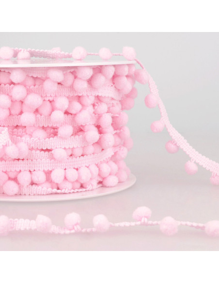 Große Pompons-Borte - Rosa