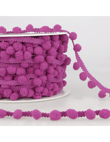 Große Pompons-Borte - Violett
