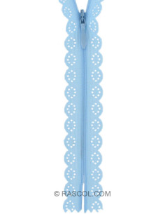 Unsichtbarer Reißverschluss Spitze - Babyblau