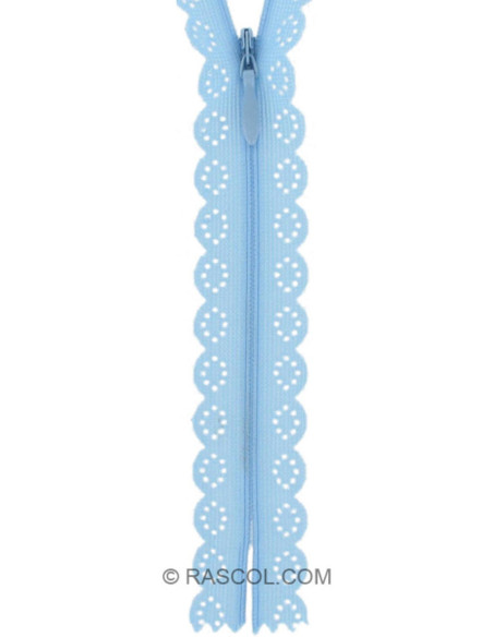 Unsichtbarer Reißverschluss Spitze - Babyblau