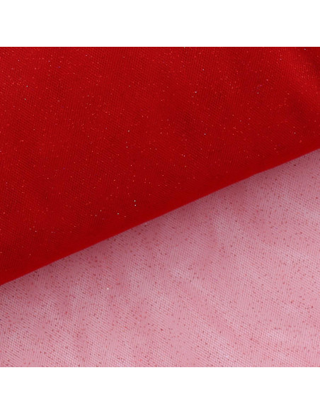 Glitzer-Tüll - Rot
