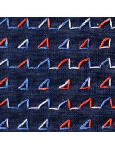 Daruma Kasuri Sashiko-Garn mehrfarbig 3 Farben 40 m