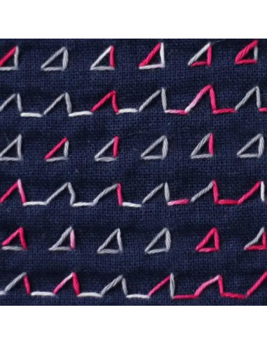 Daruma Kasuri Sashiko-Garn mehrfarbig 3 Farben 40 m