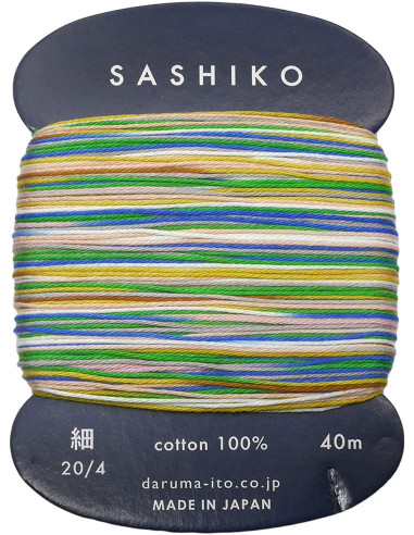 Daruma Kasuri Sashiko-Garn mehrfarbig 8 Farben 40 m