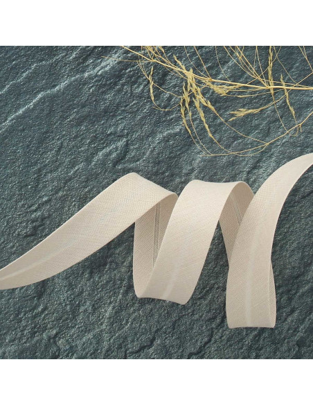 Schrägband aus Poly-Baumwolle - Beige