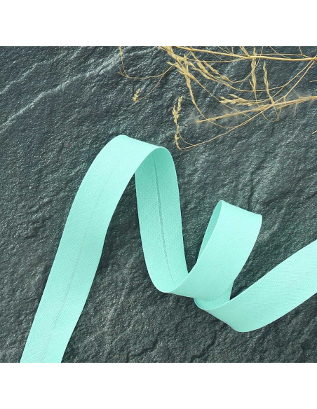 Biais tout textile polycoton - Aqua