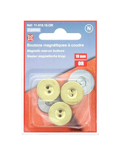 Set aus 3 magnetischen Nähknöpfen - Gold