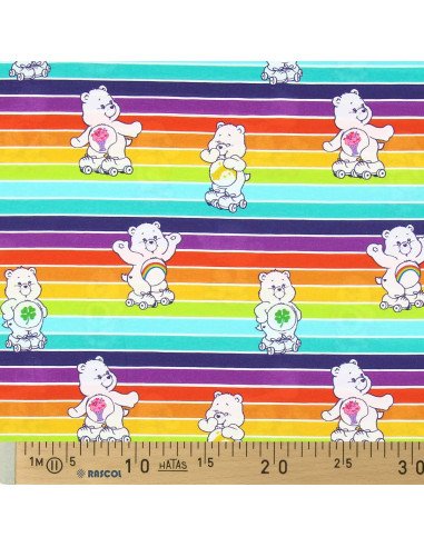 Jersey-Stoff Glücksbärchis - Regenbogen
