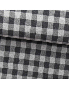 Flanellstoff mit großen Karos - Grau