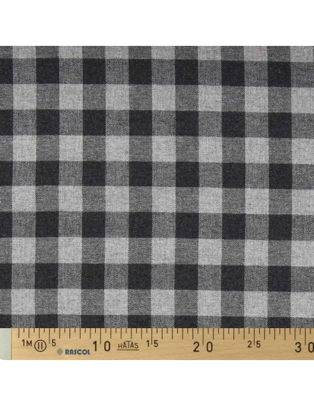 Flanellstoff mit großen Karos - Grau